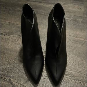 Levity Black Leather Stiletto Pump Booties